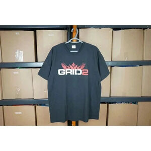 Men's L Black Gaming Tshirt Grid 2 Great Material #437